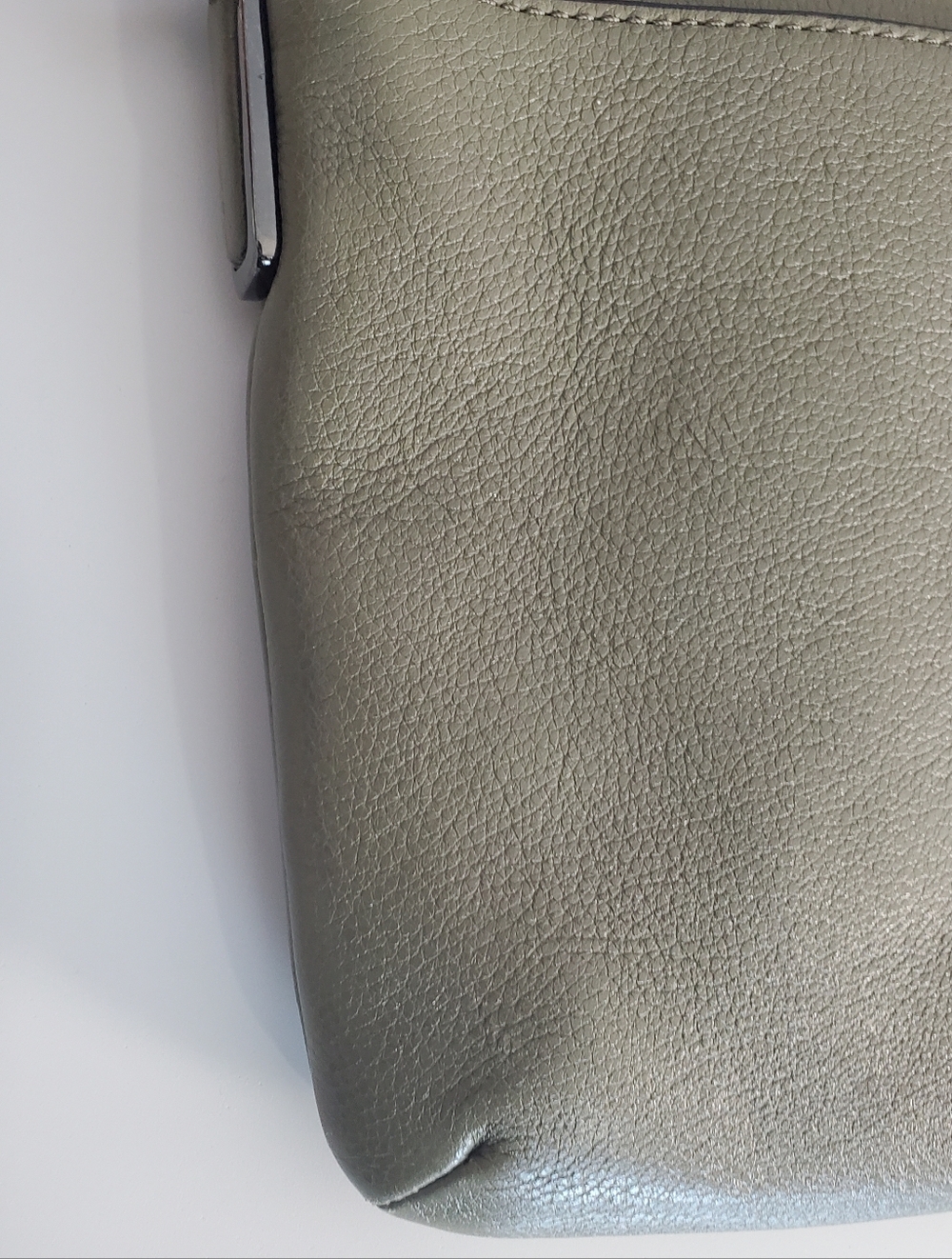 COACH MADISON LEATHER EAST WEST SWINGPACK OLIVE GREY ANTIQUE NICKEL - Picture 5 of 16